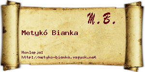 Metykó Bianka névjegykártya